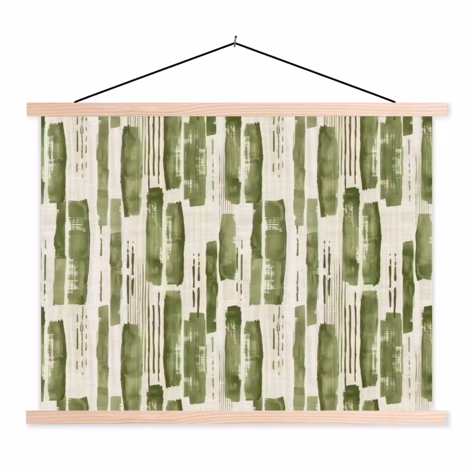 Schoolplaat - Groen - Abstract - Penseelstreken - Linnen - Patroon — 1