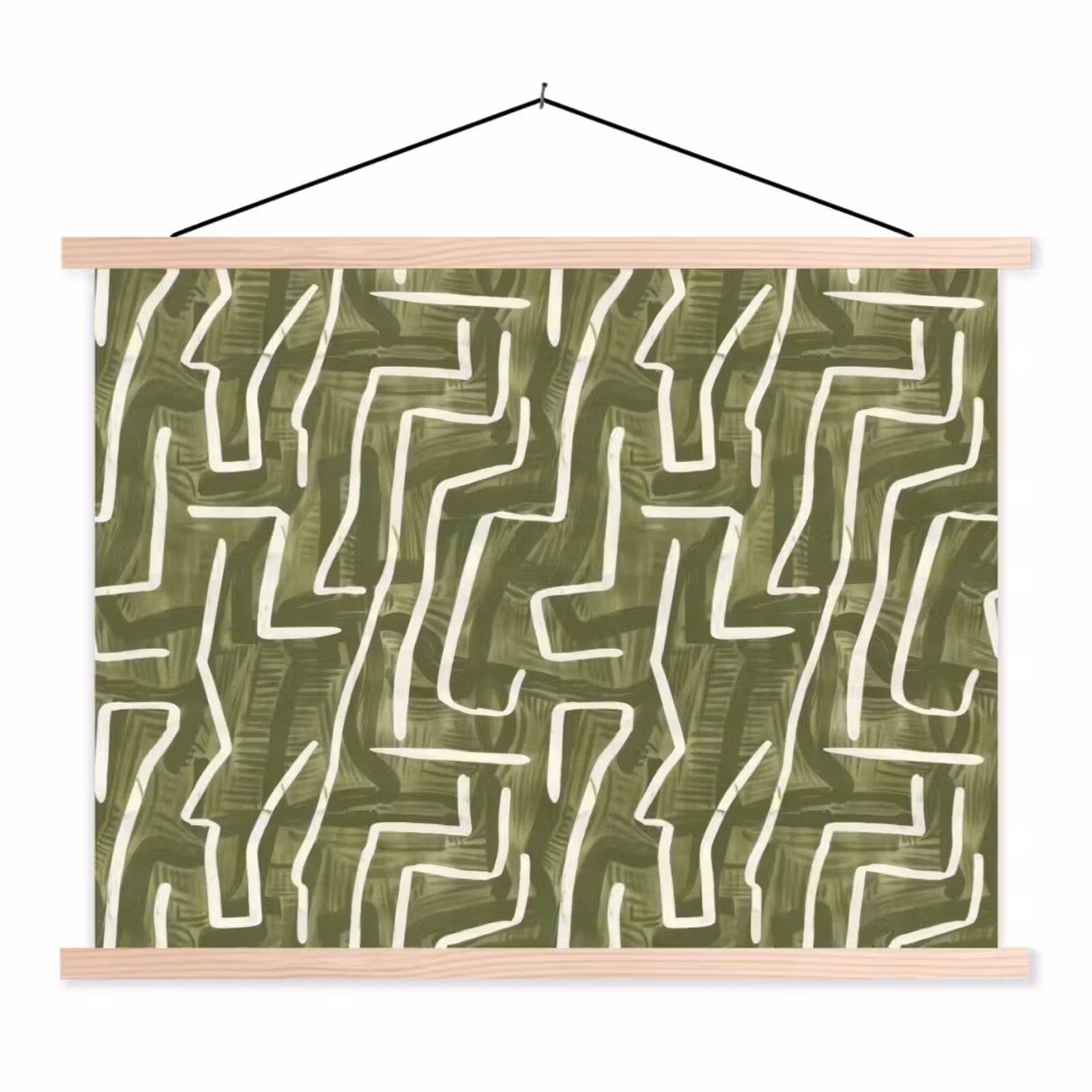 Schoolplaat - Groen - Abstract - Penseelstreken - Patroon — 1