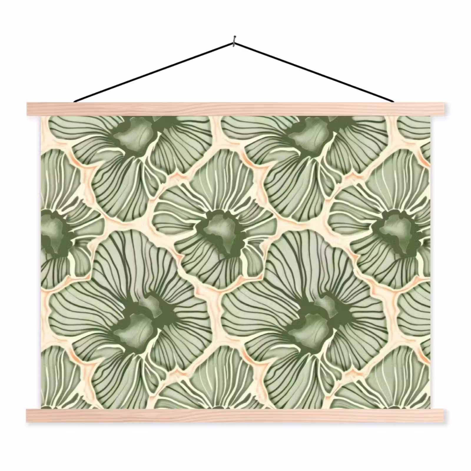 Schoolplaat - Groen - Botanisch - Bloemen - Organisch - Patroon — 1