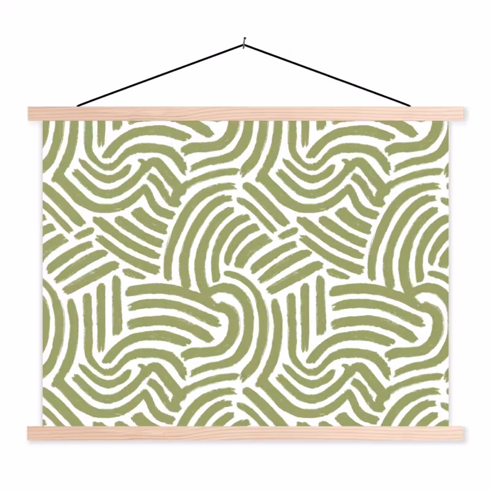 Schoolplaat - Saliegroen - Abstract - Bogen - Handgetekend - Patroon — 1