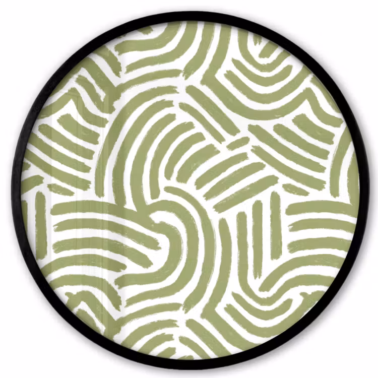 Ronde fotolijst - Saliegroen - Abstract - Bogen - Handgetekend - Patroon — 1