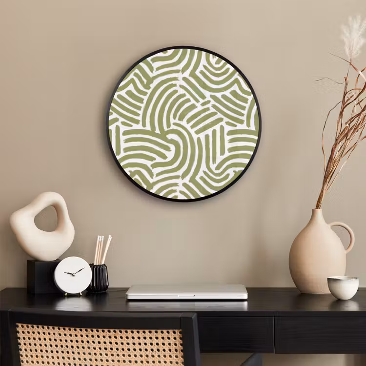 Ronde fotolijst - Saliegroen - Abstract - Bogen - Handgetekend - Patroon — 3