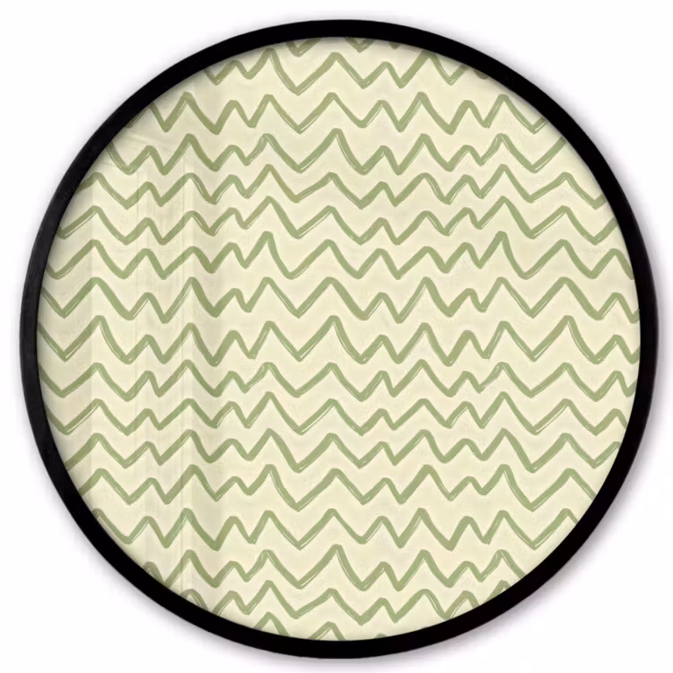 Ronde fotolijst - Saliegroen - Zigzag - Handgetekend - Patroon — 1