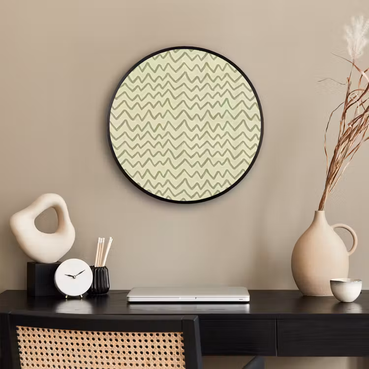 Ronde fotolijst - Saliegroen - Zigzag - Handgetekend - Patroon — 3
