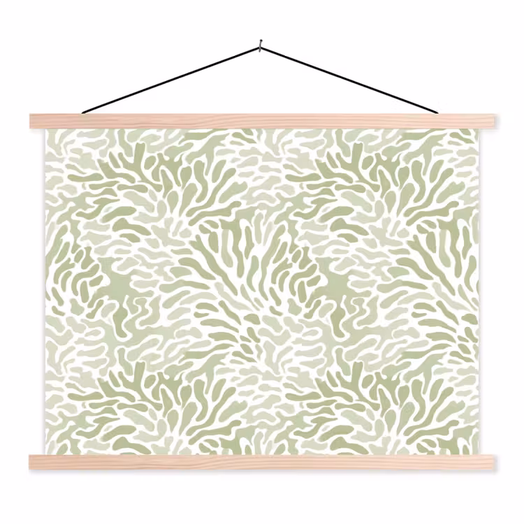Schoolplaat - Saliegroen - Abstract - Organisch - Koraal - Patroon — 1