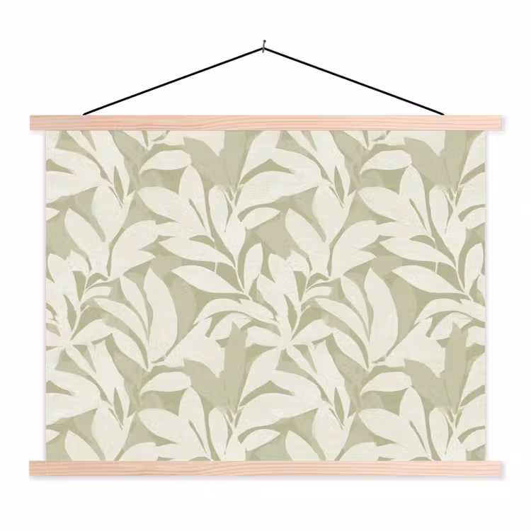 Schoolplaat - Saliegroen - Botanisch - Minimalistisch - Patroon — 1