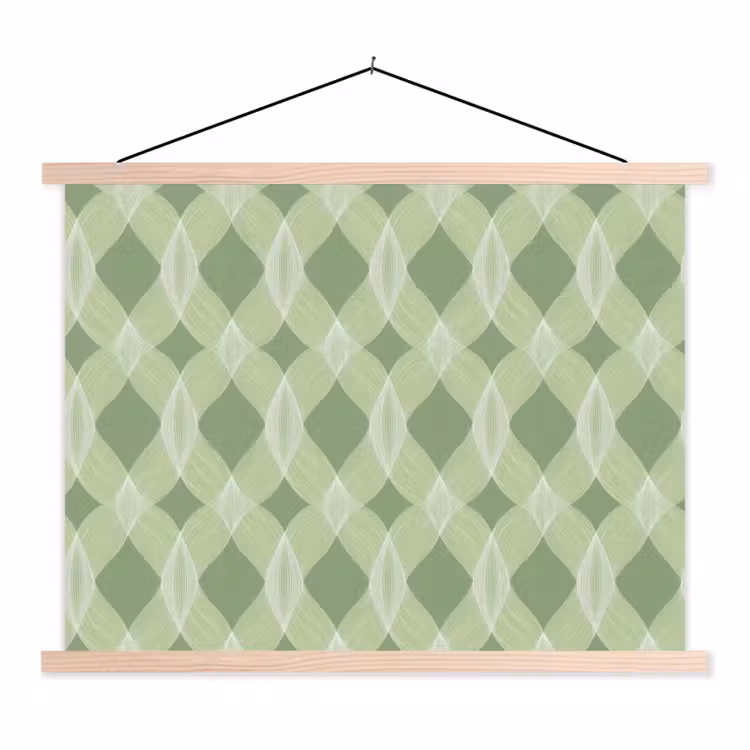 Schoolplaat - Saliegroen - Geometrisch - Organisch - Traliewerk - Patroon — 1