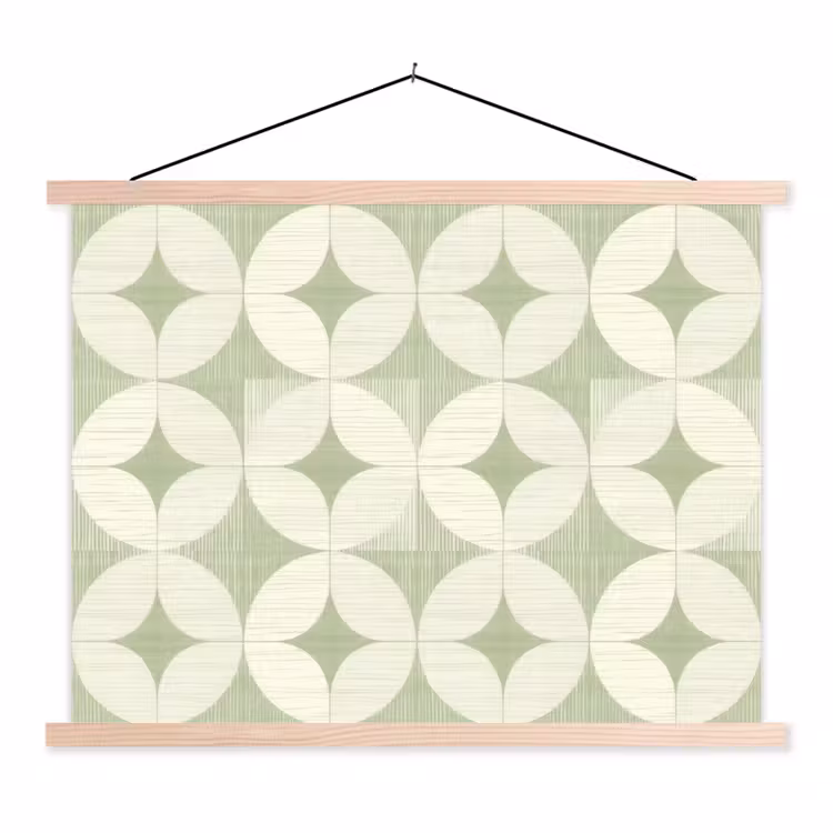 Schoolplaat - Saliegroen - Geometrisch - Retro - Mid-Century - Patroon — 1