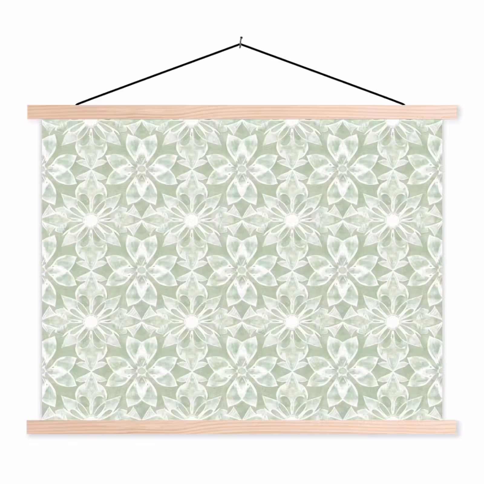 Schoolplaat - Saliegroen - Symmetrisch - Mandala - Ornament - Patroon — 1