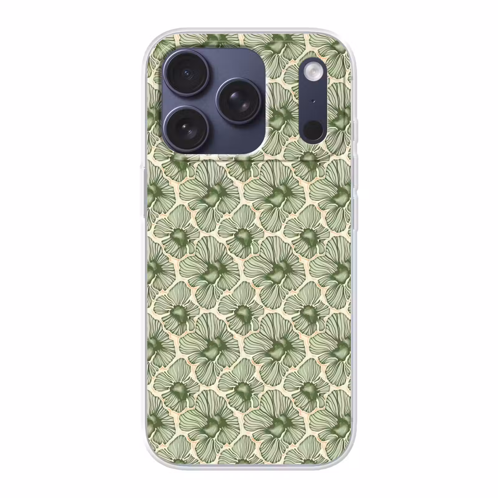 Telefoonhoesje - Groen - Botanisch - Bloemen - Organisch - Patroon — 1