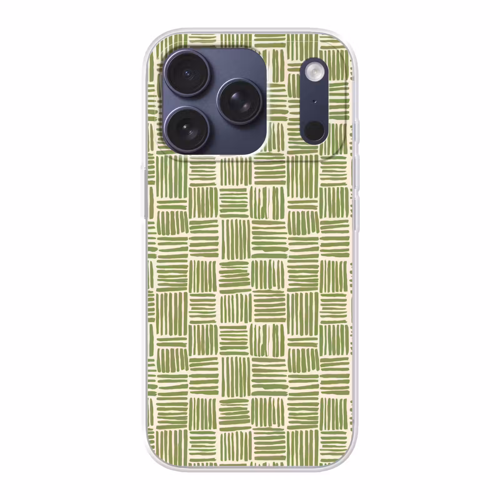 Telefoonhoesje - Saliegroen - Blokken - Handgetekend - Patroon — 1