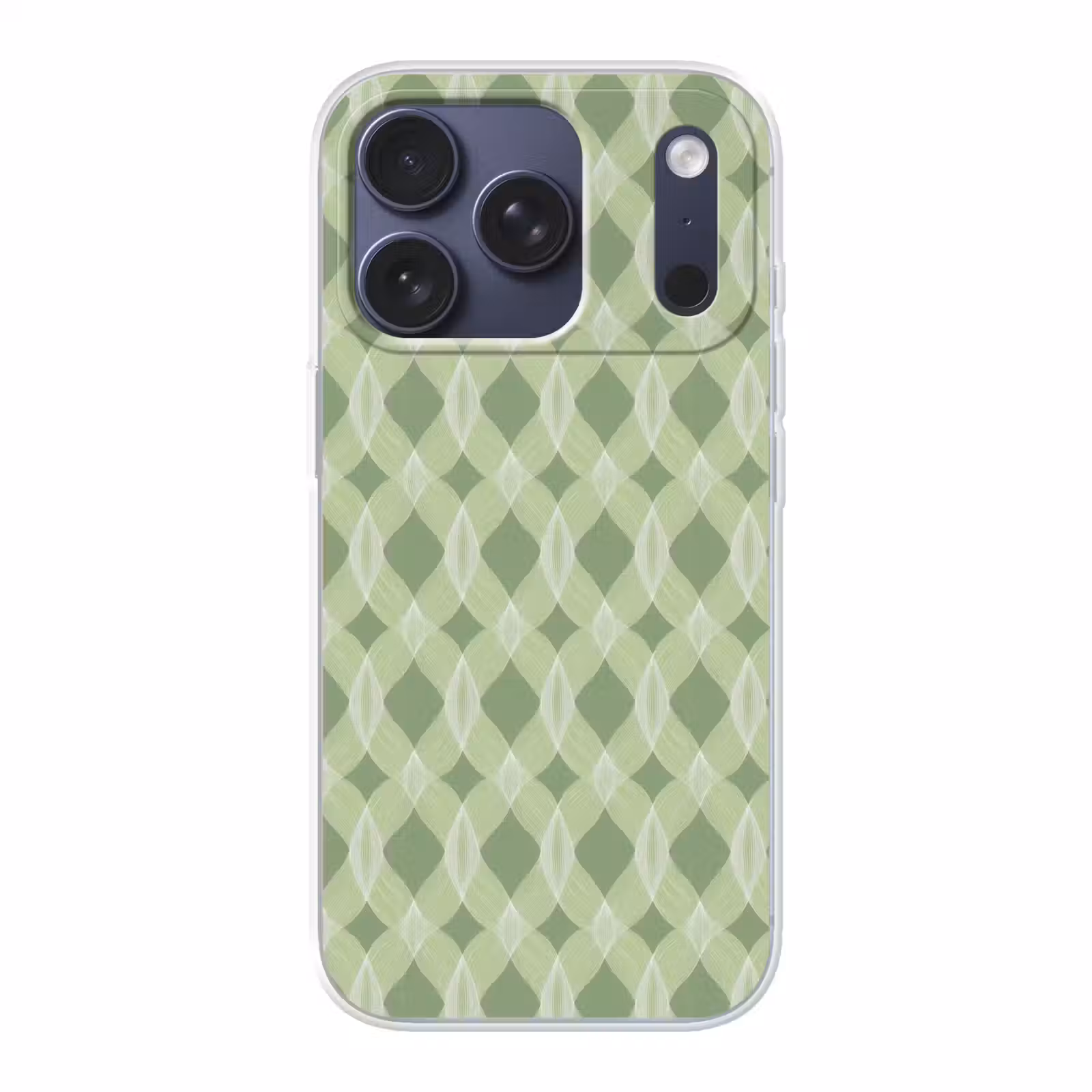 Telefoonhoesje - Saliegroen - Geometrisch - Organisch - Traliewerk - Patroon — 1