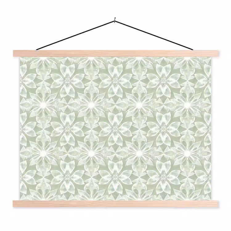 Schoolplaat - Saliegroen - Symmetrisch - Mandala - Ornament - Patroon — 1