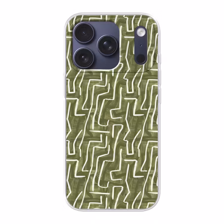 Telefoonhoesje - Groen - Abstract - Penseelstreken - Patroon — 1