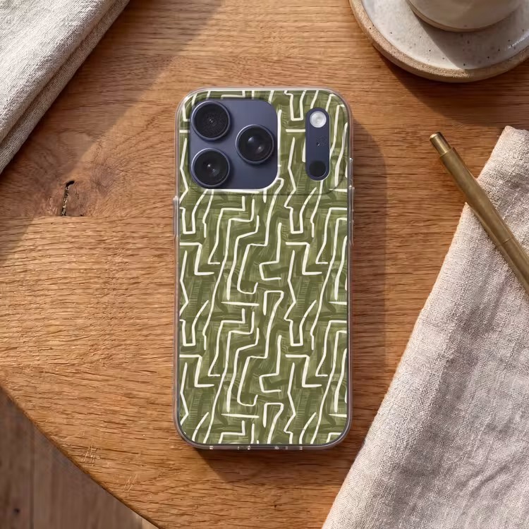 Telefoonhoesje - Groen - Abstract - Penseelstreken - Patroon — 2