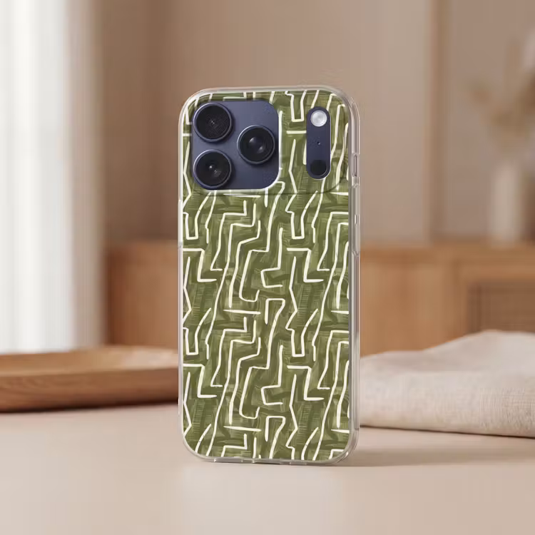 Telefoonhoesje - Groen - Abstract - Penseelstreken - Patroon — 3