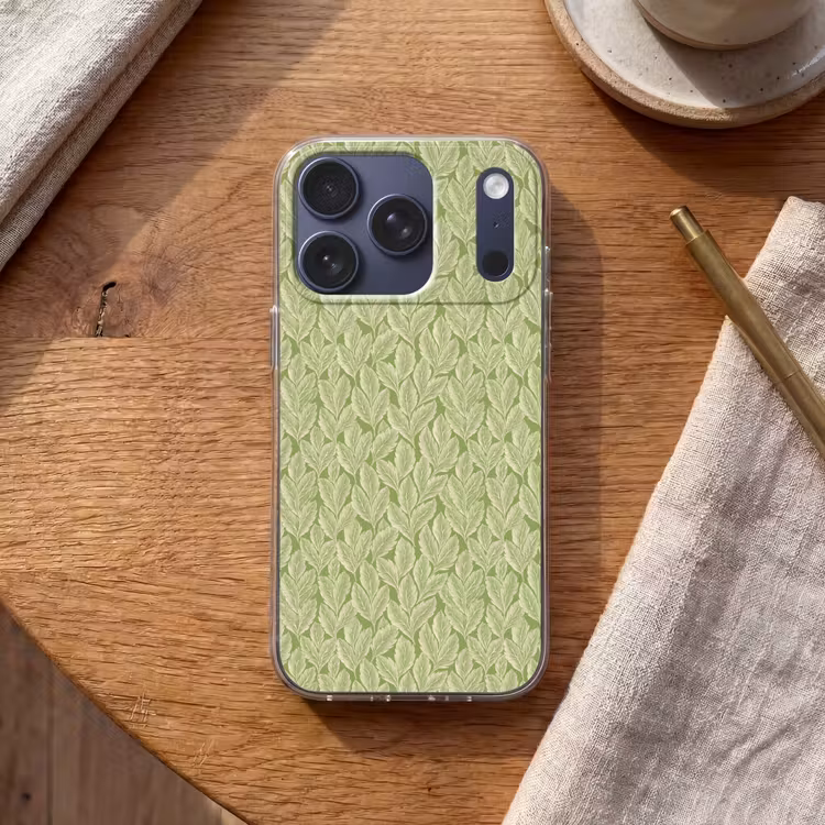 Telefoonhoesje - Groen - Botanisch - Bladeren - Vintage - Patroon — 2