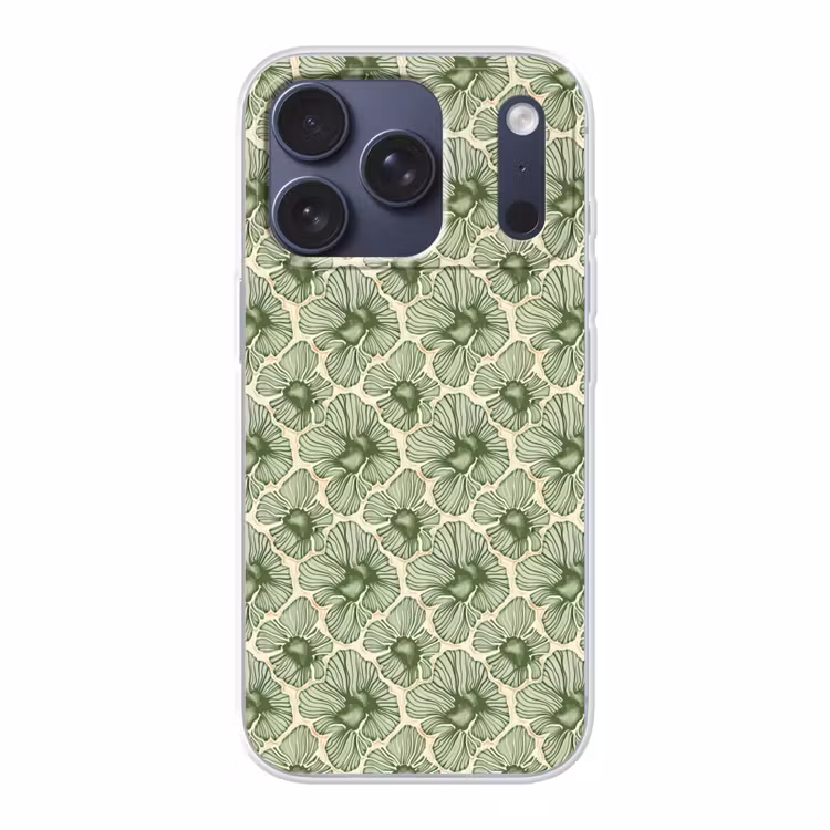 Telefoonhoesje - Groen - Botanisch - Bloemen - Organisch - Patroon — 1