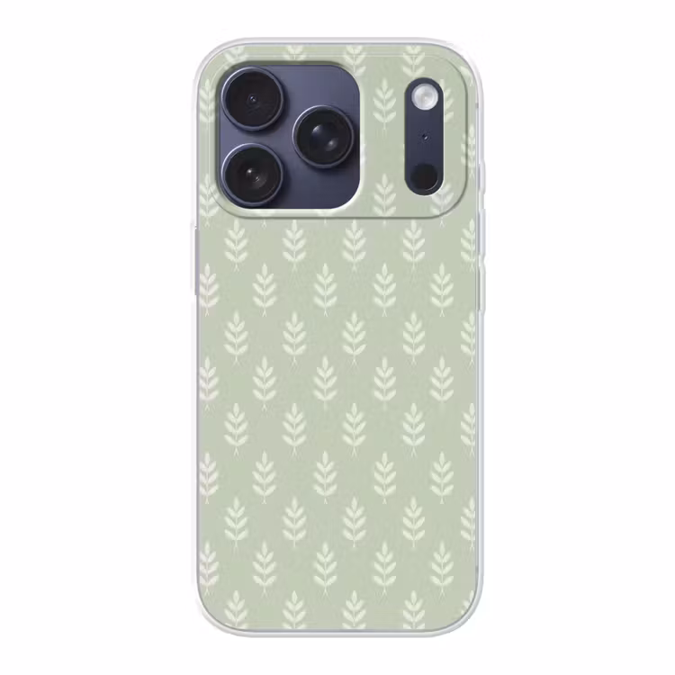 Telefoonhoesje - Saliegroen - Botanisch - Takjes - Minimalistisch - Patroon — 1