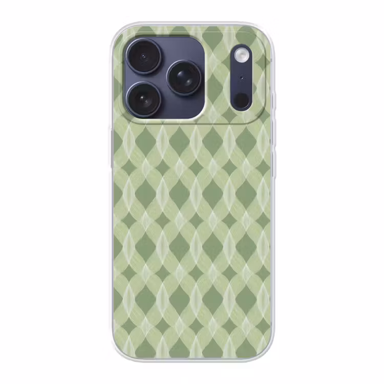 Telefoonhoesje - Saliegroen - Geometrisch - Organisch - Traliewerk - Patroon — 1