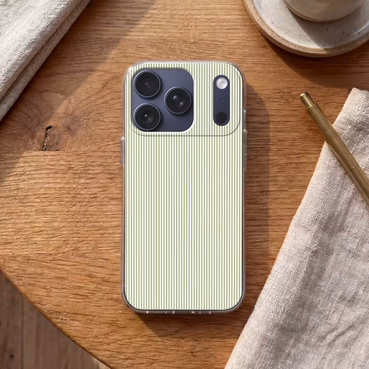 Telefoonhoesje - Saliegroen - Strepen - Minimalistisch - Patroon — 2