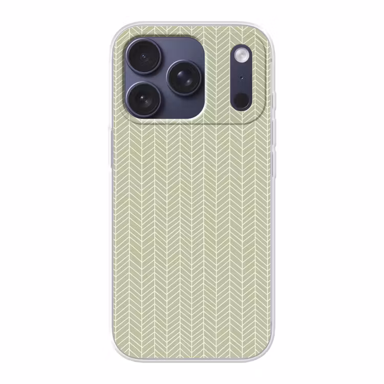 Telefoonhoesje - Saliegroen - Visgraat - Geometrisch - Patroon — 1