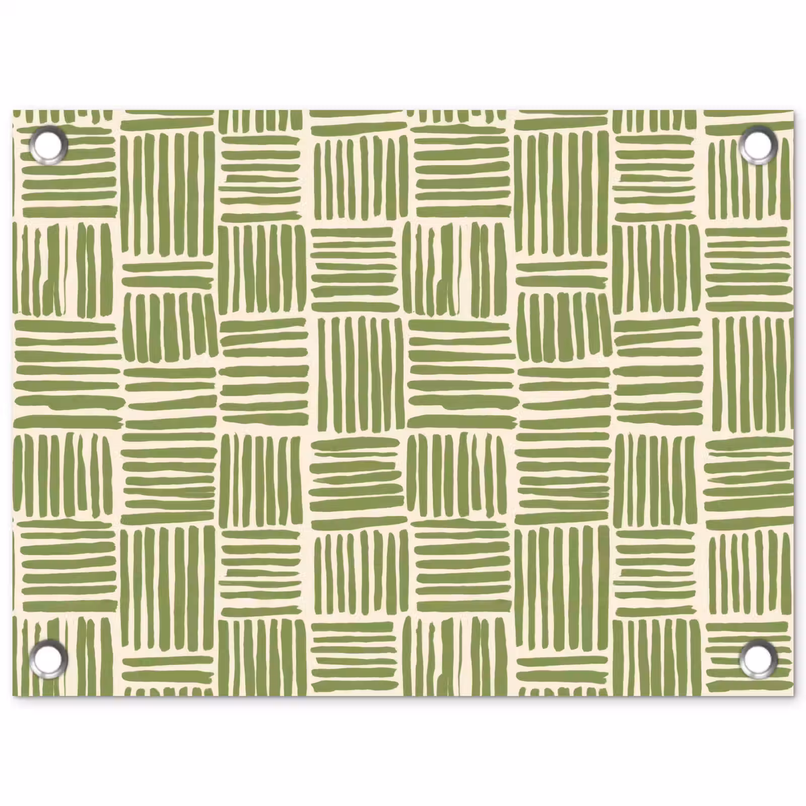 Tuinposter - Saliegroen - Blokken - Handgetekend - Patroon — 1