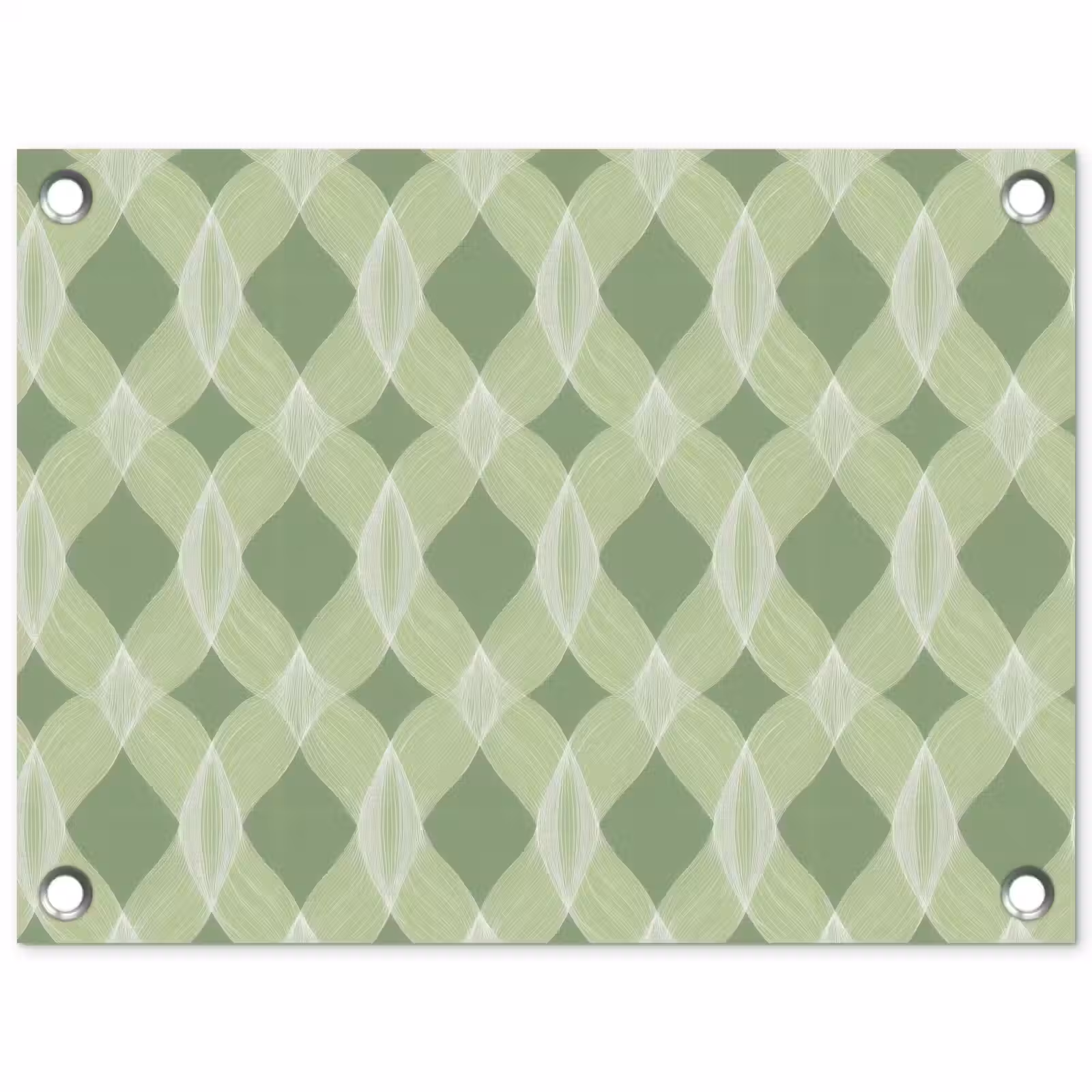 Tuinposter - Saliegroen - Geometrisch - Organisch - Traliewerk - Patroon — 1
