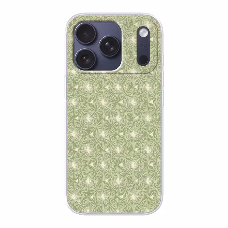 Telefoonhoesje - Saliegroen - Botanisch - Ruiten - Organisch - Patroon — 1
