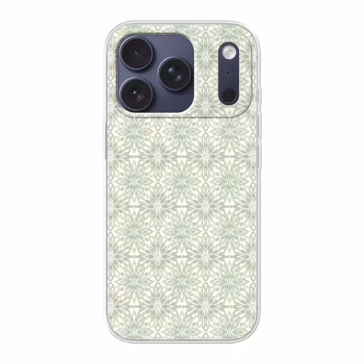 Telefoonhoesje - Saliegroen - Symmetrisch - Mandala - Ornament - Patroon — 1