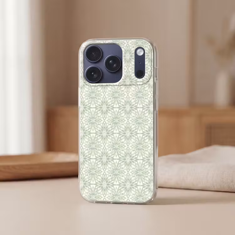 Telefoonhoesje - Saliegroen - Symmetrisch - Mandala - Ornament - Patroon — 3