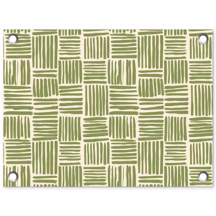 Tuinposter - Saliegroen - Blokken - Handgetekend - Patroon — 1