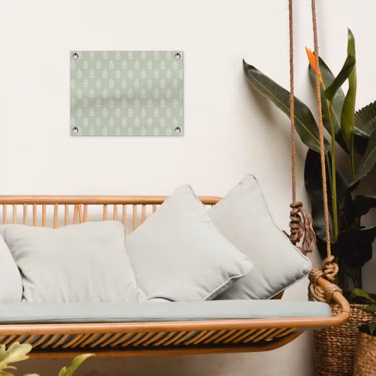 Tuinposter - Saliegroen - Botanisch - Takjes - Minimalistisch - Patroon — 5