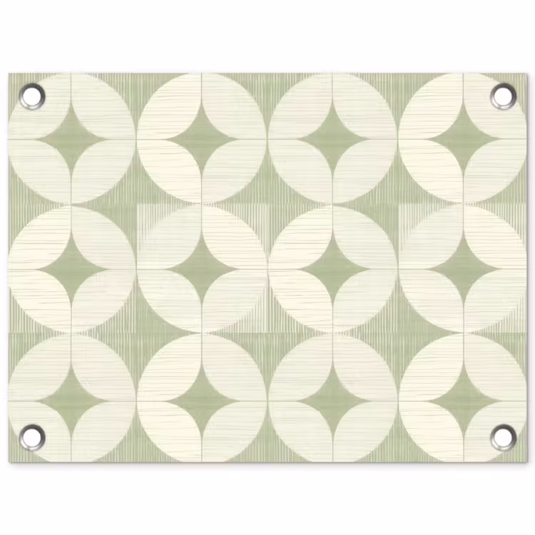 Tuinposter - Saliegroen - Geometrisch - Retro - Mid-Century - Patroon — 1