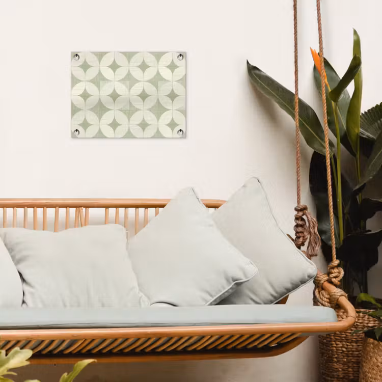 Tuinposter - Saliegroen - Geometrisch - Retro - Mid-Century - Patroon — 5