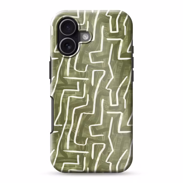 Telefoonhoesje Toughcase - Groen - Abstract - Penseelstreken - Patroon — 1