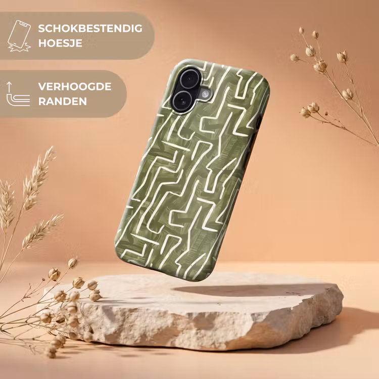 Telefoonhoesje Toughcase - Groen - Abstract - Penseelstreken - Patroon — 5