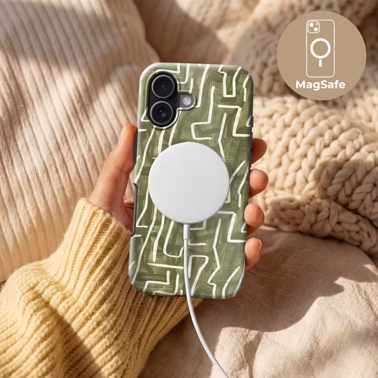 Telefoonhoesje Toughcase - Groen - Abstract - Penseelstreken - Patroon — 8
