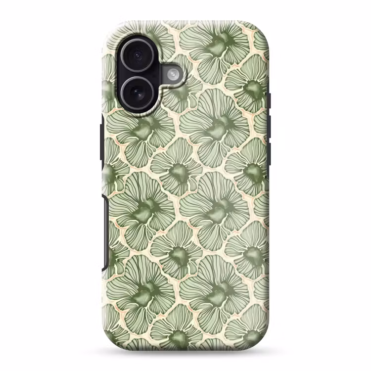 Telefoonhoesje Toughcase - Groen - Botanisch - Bloemen - Organisch - Patroon — 1