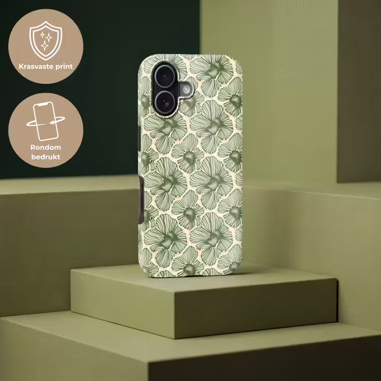 Telefoonhoesje Toughcase - Groen - Botanisch - Bloemen - Organisch - Patroon — 7