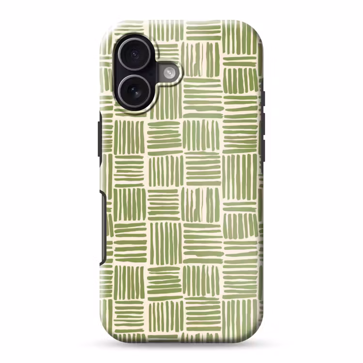 Telefoonhoesje Toughcase - Saliegroen - Blokken - Handgetekend - Patroon — 1