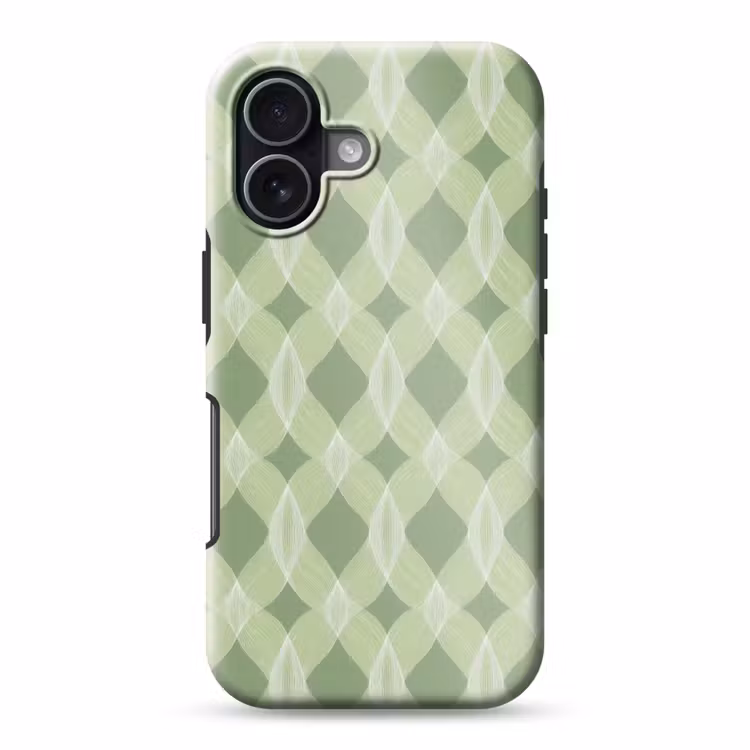 Telefoonhoesje Toughcase - Saliegroen - Geometrisch - Organisch - Traliewerk - Patroon — 1