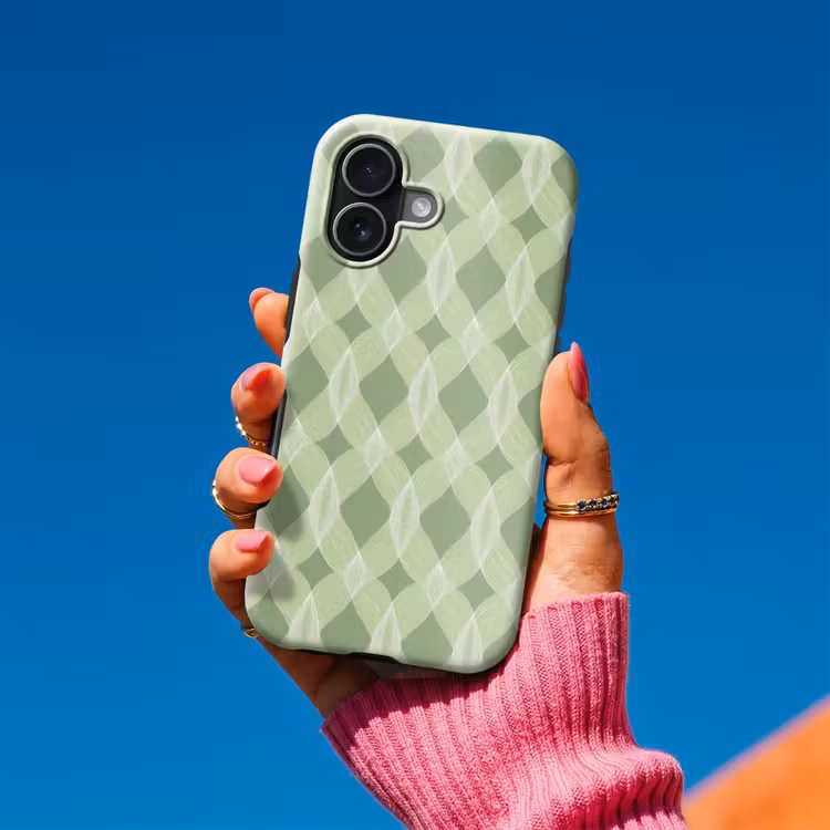 Telefoonhoesje Toughcase - Saliegroen - Geometrisch - Organisch - Traliewerk - Patroon — 2