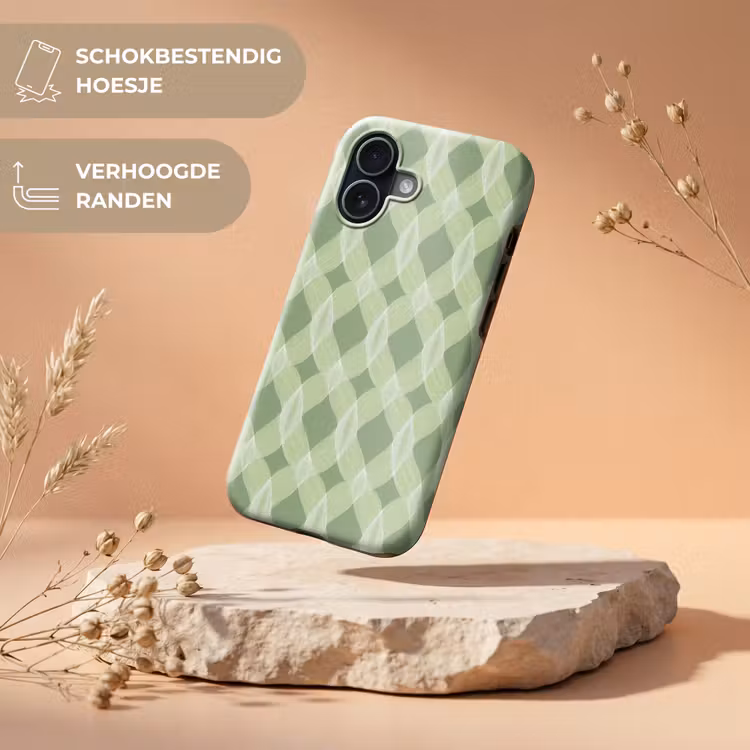 Telefoonhoesje Toughcase - Saliegroen - Geometrisch - Organisch - Traliewerk - Patroon — 5