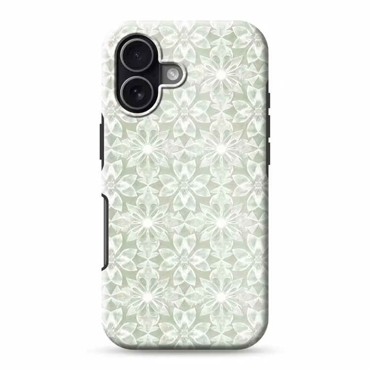 Telefoonhoesje Toughcase - Saliegroen - Symmetrisch - Mandala - Ornament - Patroon — 1