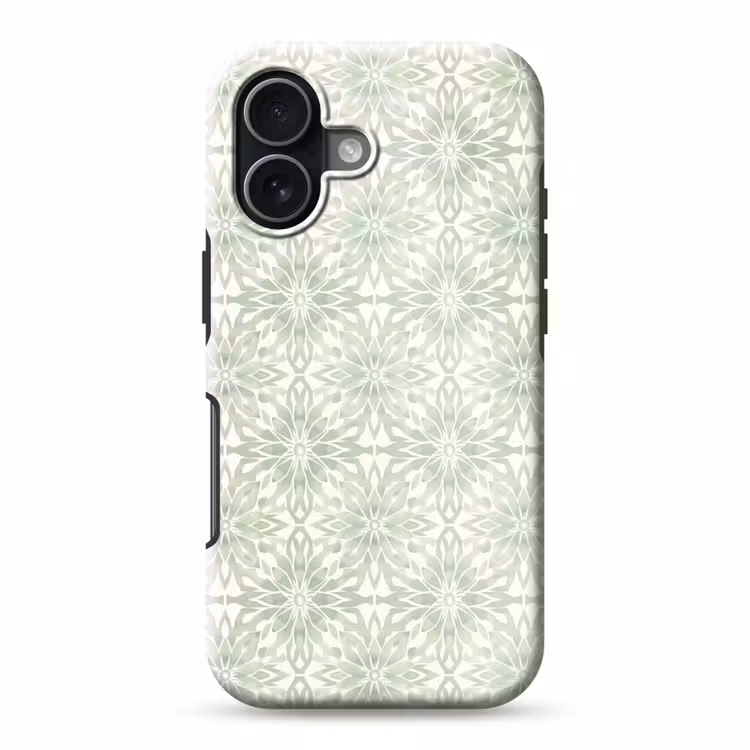 Telefoonhoesje Toughcase - Saliegroen - Symmetrisch - Mandala - Ornament - Patroon — 1