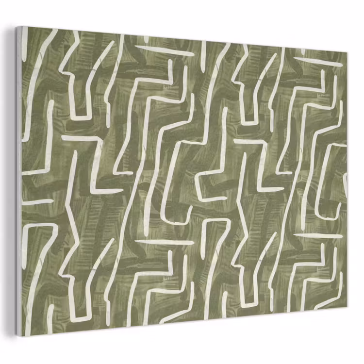Akoestisch schilderij - Groen - Abstract - Penseelstreken - Patroon — 1