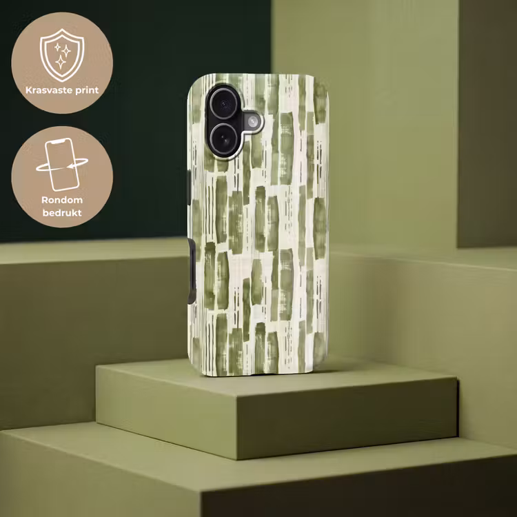 Telefoonhoesje Toughcase - Groen - Abstract - Penseelstreken - Linnen - Patroon — 7