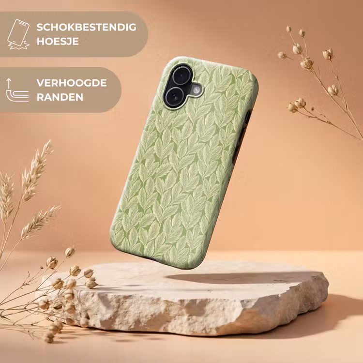 Telefoonhoesje Toughcase - Groen - Botanisch - Bladeren - Vintage - Patroon — 5