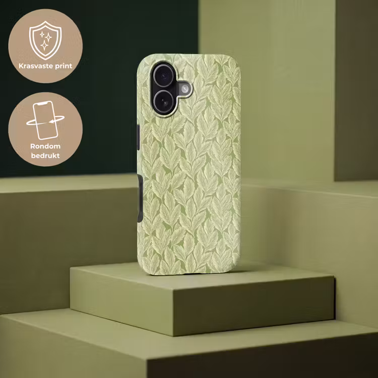 Telefoonhoesje Toughcase - Groen - Botanisch - Bladeren - Vintage - Patroon — 7